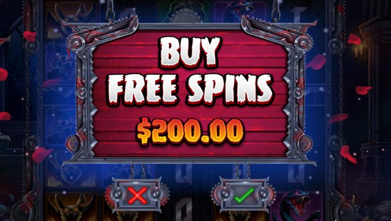 Blade & Fangs Buy Free Spins Screen